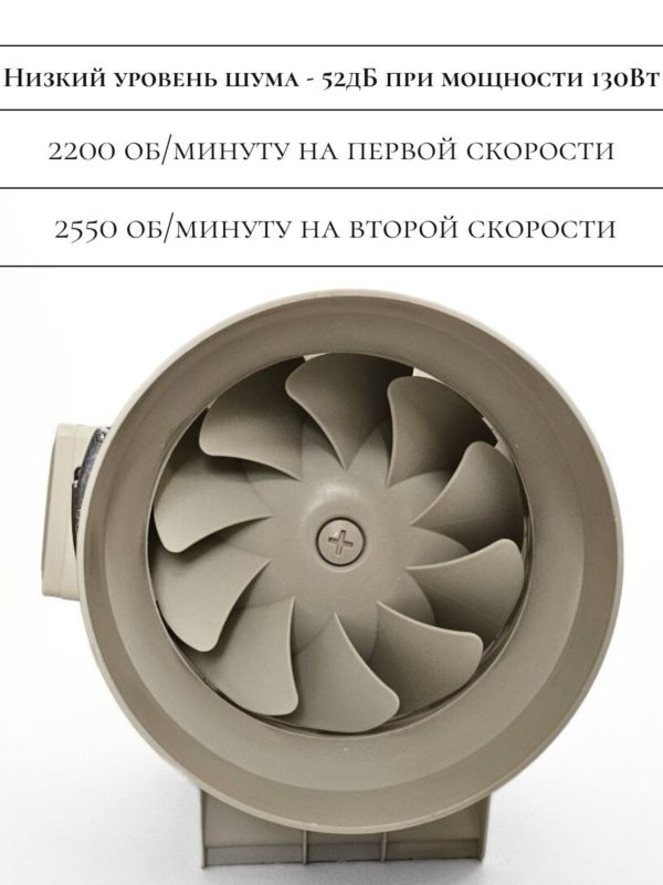 Канальный вентилятор HZ-200 малошумный — дополнительный вид 1