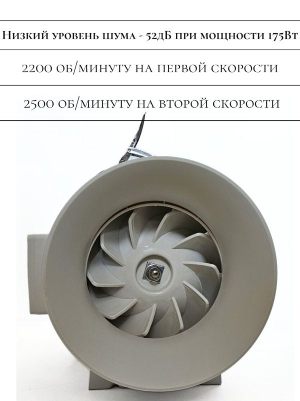 Канальный вентилятор HZ-250 двухскоростной — дополнительный вид 1